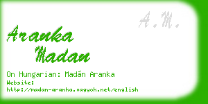 aranka madan business card